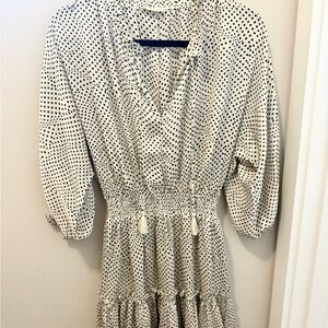 Bohemian Polka Dot Tiered Mini Dress